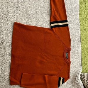 Vintage ‘90’s Abercrombie sleeve strip orange and blue cotton sweater.
